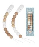 Kowlone Dummy Clips - Soother Pacifier Chain Holder for Baby - Unisex Newborn Dummies - Beige Oatmeal - Buy Online on GoSupps.com