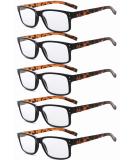 Eyekepper 5-Pack Vintage Men's Reading Glasses | Black Frame & Tortoiseshell Arms - International Shipping Available - Buy Online on GoSupps.com