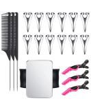 Silver Hair Selecting Ring & Steel Pin Rat Tail Combs Set with Magnetic Wrist Tool - Salon Braiding & Curling Kit - Buy Online on GoSupps.com