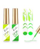 Rechoo 2PCS Neon Liner Gel Nail Polish - Yellow & Green Fluo Colors for DIY Nail Art - High-Pigment 8ml Gel for French Fineliner & Nail Design - Buy Online on GoSupps.com