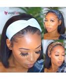 Usexy 8 Inch Headband Wig Bob Human Hair for Black Women - 150% Density Easy Wear Half Wig with Free Headband - Natural Color - Buy Online on GoSupps.com