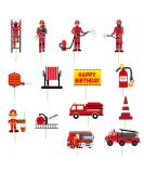NICENEEDED 42 Pcs Fireman Cake Toppers Fire Truck Hydrant Cupcake Picks Firefighter Cake Decoration Fireman Themed Happy Birthday Cake Toppers for Baby Shower Birthday Party Decoration - Buy Online on GoSupps.com