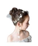 IYOU Princess White Flower Headpiece | Pearl Hair Dress for Holy Communion & Bridal Weddings | Flower Girl Hair Accessories - Buy Online on GoSupps.com