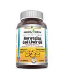 Buy Amazing Omega Norwegian Cod Liver Oil 1250mg - 120 Softgels, Fresh Orange Flavor - Buy Online on GoSupps.com