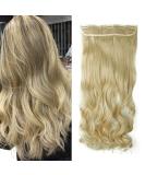 SEGO 27 Curly Wavy Clip in Hair Extensions for Women - Bleach Blonde One Piece 5 Clips Synthetic Hairpiece - Buy Online on GoSupps.com