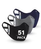 Safe+Mate x Case-Mate Cloth Face Mask 51 Pack - Washable Reusable Cotton Masks with Filters - Adult S/M - Black/Navy/Gray - Buy Online on GoSupps.com