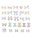 eMagTech 200pcs 3D Bear Butterfly Nail Art Charms | Resin Nail Decoration Accessories for Women & Girls | Perfect for Salon & DIY - Buy Online on GoSupps.com
