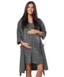 Zeta Ville Maternity Nursing Nightie Nightdress Robe Set - Graphite - Size 10 - Buy Online on GoSupps.com