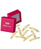 HAARallerliebst 10-Piece Gold Snap Hair Clips Set for Women & Kids - 4 cm Metal Hair Accessories with Storage Box (Pink) - Buy Online on GoSupps.com