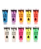 10 Pieces Fluorescent Nail Powder - DIY Body Art & UV Glow Makeup | Neon Black Light Body Paint for Face & Body - Buy Online on GoSupps.com