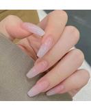 Kamize Gradient Press on Nails Coffin Long Fake Jelly Nails Acrylic Full Cover Artificial Glossy False Nails for Women and Girls 24PCS Stylish10 - Buy Online on GoSupps.com