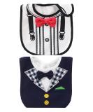 FEIFEI'S BOW 2PCS Baby Kids Bibs - Gentleman Bow Feeding Bandana Apron Set - Buy Online on GoSupps.com