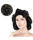 Arqumi Satin Sleeping Bonnet - Adjustable Large Satin Sleep Cap with Butterfly Pattern in Black - Buy Online on GoSupps.com
