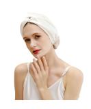 ZIMASILK 22 Momme 100% Mulberry Silk Sleep Cap for Women - Ivory Silk Hair Wrap for Sleeping - Elastic Stay On Head - Classic Pleated Silk Bonnet - One Size - Buy Online on GoSupps.com