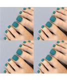 Yienate Light Blue Matte Artificial Toenails - Chic 24-Piece Complete Cover Nail Tips for Toes - Buy Online on GoSupps.com