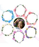 SnailGarden 6Pcs Adjustable Floral Headbands - Rose Flower Crown Wreath for Women, Girls, Teens - Bridal Halo Garland Headpiece with Ribbon for Birthday Party - Buy Online on GoSupps.com