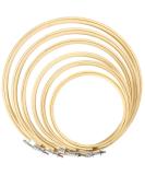 Caydo 6 Pieces Embroidery Hoop Set Bamboo Circle Cross Stitch Hoop Ring 4 inch to 10 inch for Embroidery and Cross Stitch - Buy Online on GoSupps.com