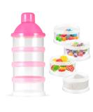 Milk Powder Dispenser Pots - BPA Free Formula Container for Travel & Outdoor Activities (Pink) - Buy Online on GoSupps.com