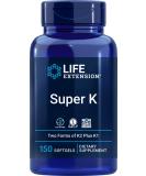 Life Extension Super K 150 Softgels | Vitamin K1 & K2 MK-4 & MK-7 | 150 Count - Buy Online on GoSupps.com