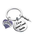 SEIRAA Diabetic Awareness I'm So Sweet I Need Insulin Diabetes Keychain - Perfect Gift for Diabetic Patients - Buy Online on GoSupps.com