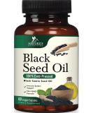 Premium Cold-Pressed Black Seed Oil Capsules 1000mg - Immune & Brain Support - Non-GMO - 60 Count - Buy Online on GoSupps.com