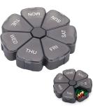 Large Weekly Pill Organizer - 7 Day Portable Vitamin & Supplement Box | Black Pill Case for Pills & Flower Medicine - Buy Online on GoSupps.com