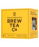 Brew Tea Co - English Breakfast Proper Tea Bags - Strong and Malty - 40 Tea Bags 40 Count (Pack of 1) - Buy Online on GoSupps.com