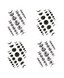 SanerLian Moon Phase Planet Temporary Tattoo Sticker Set of 4 | Waterproof Arm Hand Adult Men Women | 15X11cm (SF163) - Buy Online on GoSupps.com