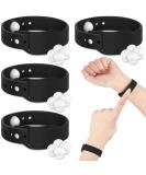 4 Pcs Adjustable Motion Sickness Bracelets - Acupressure Wristbands for Headache & Anxiety Relief - Waterproof Bands for Seasickness & Car - Black - Buy Online on GoSupps.com