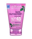 Alba Botanica Kids Sunscreen SPF 45 Tropical Fruit 4 oz - Pack of 4 - Buy Online on GoSupps.com