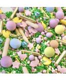 Easter sprinkles for cakes cupcake edible toppers sprinkle mix blend lilac pink yellow gold green pearls decoration baking biscuits cake topper balls chocolate balls BUNNY MEADOW - Buy Online on GoSupps.com