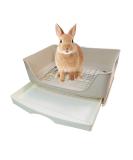 Kathson Large Rabbit Litter Box - Potty Corner Toilet with Drawer for Small Pets - Brown - Buy Online on GoSupps.com