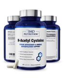 1MD Nutrition NAC Supplement 600 mg - Antioxidant & Detox Support - N-Acetyl Cysteine for Lung Health - 60 Capsules - International Shipping Available - Buy Online on GoSupps.com