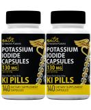 Potassium Iodide Capsules 130mg (2 Pack) - 280 Capsules | EXP 10/2032 - Ki Pills for Thyroid Support - YODO Naciente - Buy Online on GoSupps.com