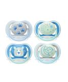 Philips Avent Ultra Air Pacifier 4-Pack - Light & Breathable - SCF376/15 - Blue/Gray Bear/Bird - 6 to 18 Months - Buy Online on GoSupps.com