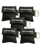 Pack of 5 CPR Face Shield Masks Keychain Rings - Emergency First Aid Training Kit (Black) - Buy Online on GoSupps.com