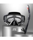 Dry Snorkel Set, Pano 3 Window Snorkel Mask, Anti-Fog Scuba Diving Goggles and Snorkel, Professional Adult Snorkeling Swim Mask Gear Black - Buy Online on GoSupps.com