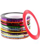 TEEROVA 32 Mixed Colors Nail Striping Tape Line with 2 Pieces Nail Tape Dispensers Nail Art Decoration Sticker DIY Nail Tip - Buy Online on GoSupps.com