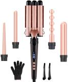 5-in-1 Curling Wand Iron Set | Interchangeable Ceramic Barrels for Long & Short Hair | LCD Display Curls & Waves - International Shipping Available - Buy Online on GoSupps.com