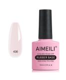 AIMEILI 5-In-1 Sheer Color Rubber Base Gel Nail Polish - (430) 10ml | UV/LED Soak Off Elastic Strengthener & Rhinestone Glue Gel - Buy Online on GoSupps.com