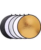 24inch 5-in-1 Portable Reflector for Studio & Outdoor Photography with Bag - Translucent, Silver, Gold, White, Black - Buy Online on GoSupps.com