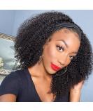 Buy 18-Inch Afro Kinky Curly Wigs for Black Women | Mongolian Virgin Remy Hair with Headband - Buy Online on GoSupps.com