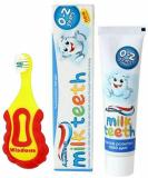 Wisdom Step-by-Step Baby Toothbrush 0-2 Years and Aquafresh Milk Teeth Babies Toothpaste 50ml Set Supersoft Brush Extra Small Head Gentle Brushing & Cleaning - Buy Online on GoSupps.com