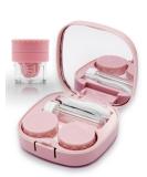 Contact Lens Case with Cleaner Washer - Cute Travel Size Applicator Kit Mirror & Solution Bottle - Pink Sugar Pink - Perfect for Daily Use & Outdoor Trips - Buy Online on GoSupps.com