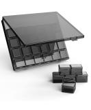 DOHIMGIO 30-Pack Stackable Plastic Organizer Containers with Lids- Beads, Glitter, Slime, Paint & Seed Storage - Black - Buy Online on GoSupps.com