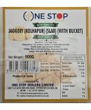 One Stop dealers Jaggery (Kolhapur) (Slab) (With Bucket) (900Gram) Pure Natural Jaggery Used In Sweet And Savoury Dishes Made From Sugar Cane (Pack of 1) 900 g (Pack of 1) - Buy Online on GoSupps.com