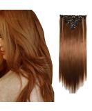 Iluu 22 Straight Synthetic Clip-in Hair Extensions | #30 Strawberry Blond | 16 Clips | Various Styles for Women - Buy Online on GoSupps.com