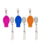 AUEAR 3 Pack Stainless Steel Spork Set with Carrying Case - Ideal for Travel and Outdoor Activities - Buy Online on GoSupps.com