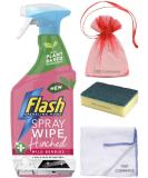 Flash Sparkling Home Spray Wipe&Done Hinched Antibacterial Multi-Surface Cleaner 800ml Wild Berries Scent + for You: Cleaning Cloth + Scourer sponge + Organza Small Bag - Buy Online on GoSupps.com