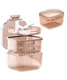 Prosthesenbox | Retainer Box & Cleaning Cup with Filter | Travel Storage for Prosthesis & Tooth Protection (Apricot) - Buy Online on GoSupps.com